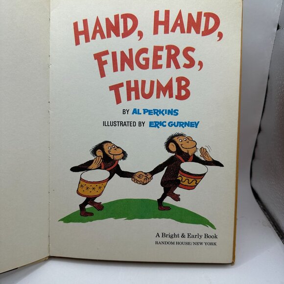 Hand Hand Fingers Thumb Book Club Edition Bright & Early Books By Al Perkins 196 - Picture 4 of 5